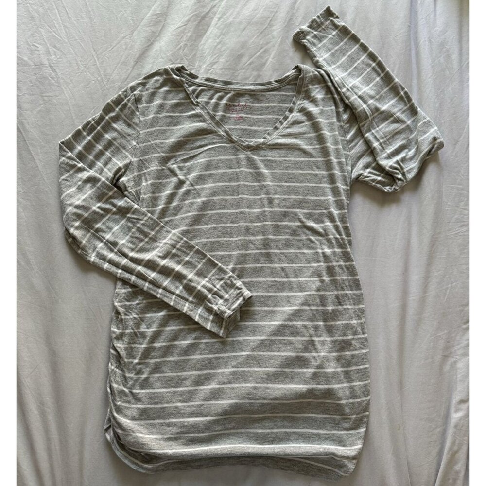 Isabel Maternity Long Sleeved Striped Shirt (XS)